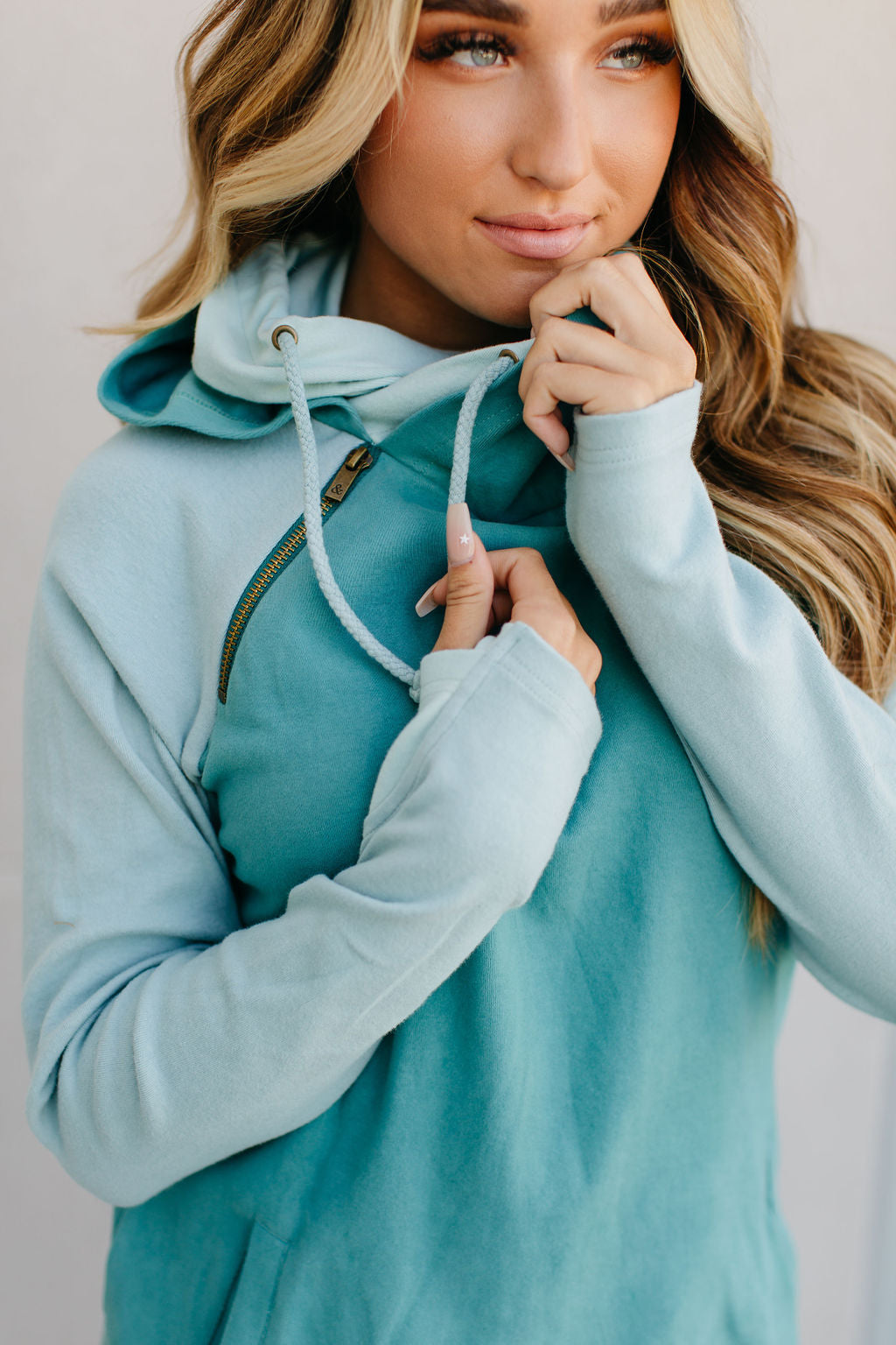 Ampersand Avenue DoubleHood Sweatshirt - High Tide
