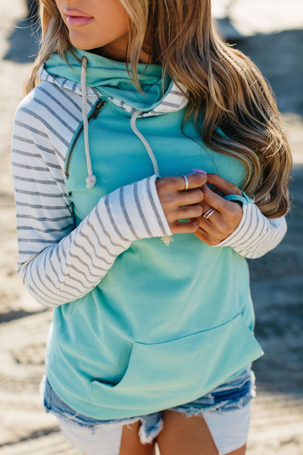 Ampersand Avenue DoubleHood Sweatshirt - Mint To Be