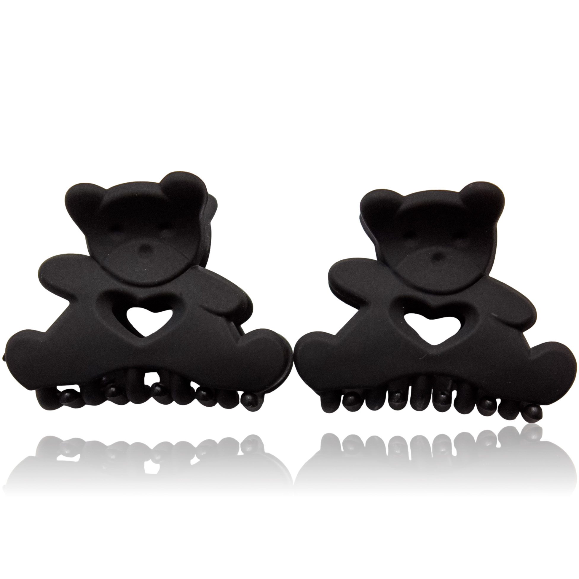 Medium Honey Bear Claw Hair Clip Set in Black