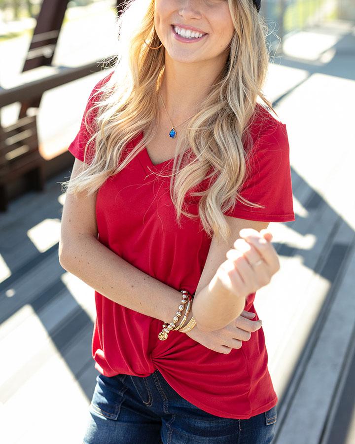 Grace & Lace Live-In Twist Hem Tee