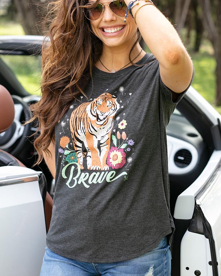 Grace & Lace Perfect Crew Neck (Tiger Design)