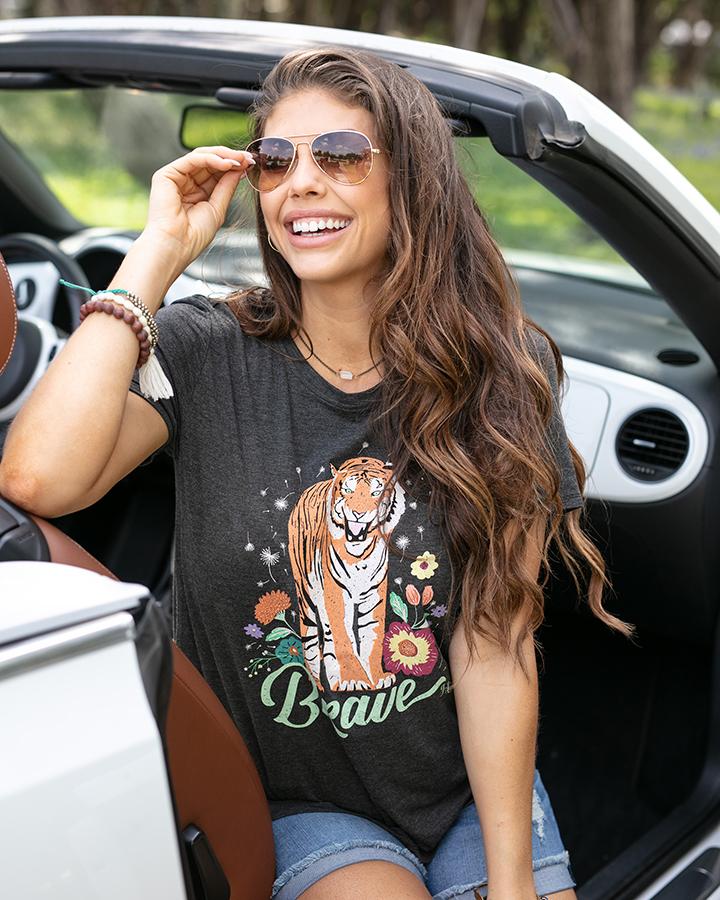 Grace & Lace Perfect Crew Neck (Tiger Design)