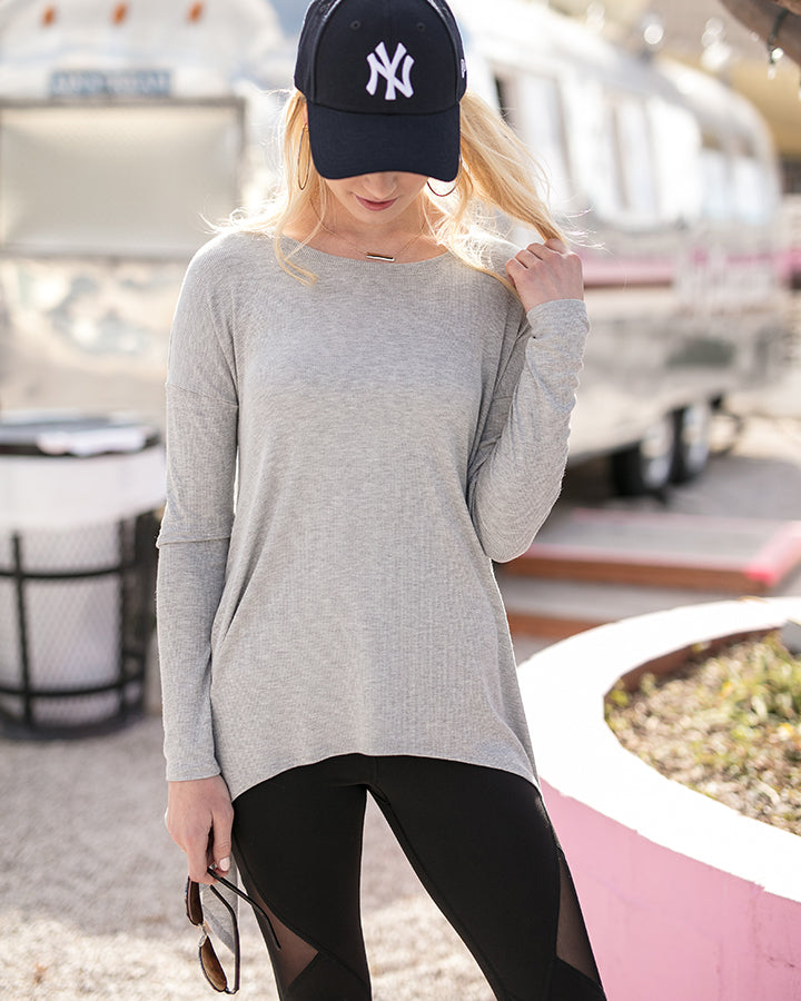 Grace & Lace Everyday Favorite Ribbed Tee - Babe Outfitters