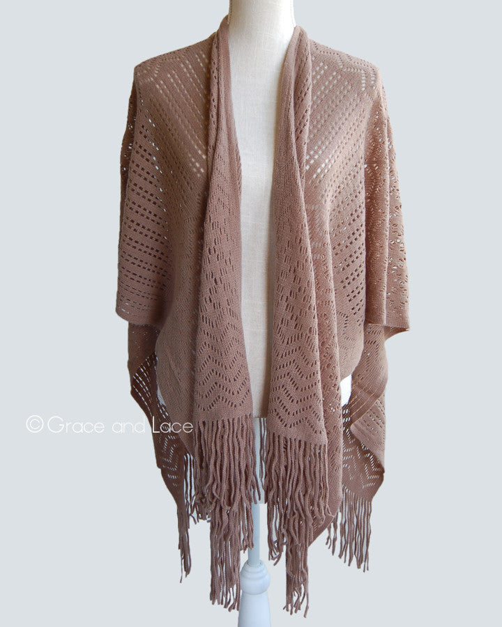 Grace & Lace Fringe Kimoncho - Babe Outfitters