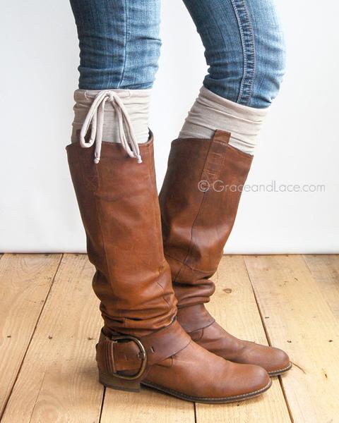 Grace & Lace Jersey Tie Boot Cuffs - Babe Outfitters