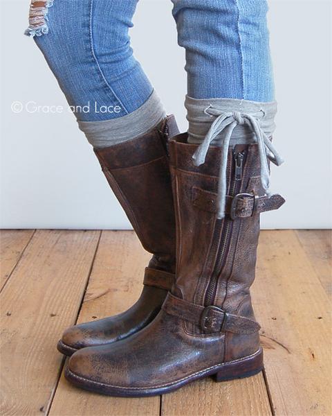 Grace & Lace Jersey Tie Boot Cuffs - Babe Outfitters