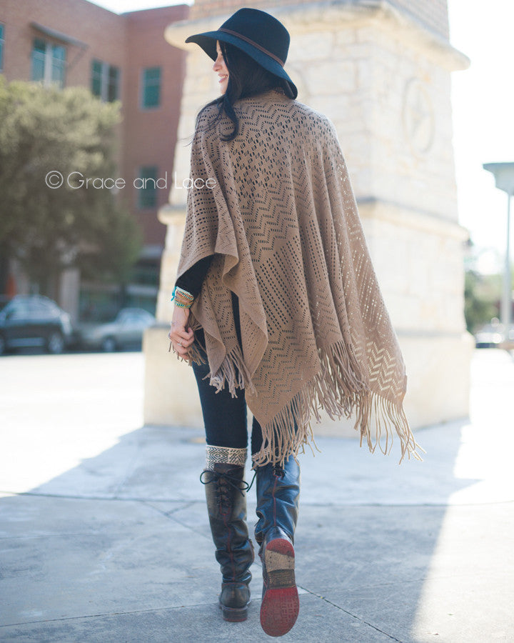 Grace & Lace Fringe Kimoncho - Babe Outfitters