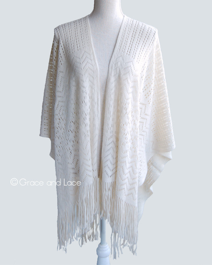 Grace & Lace Fringe Kimoncho - Babe Outfitters