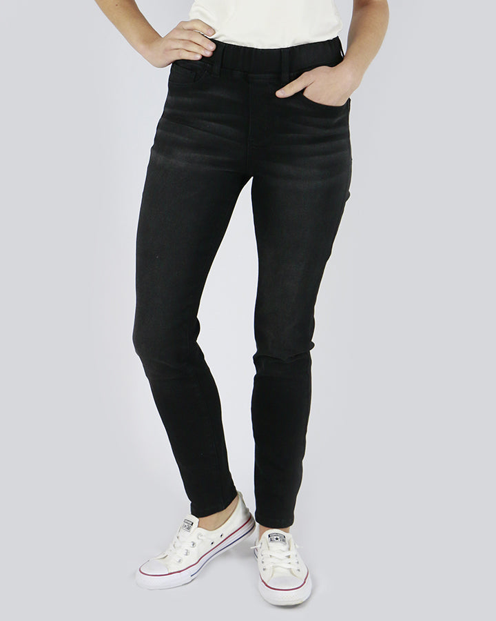 Grace & Lace Classic Mid Rise Pull-On Jeggings (Black) - Babe Outfitters