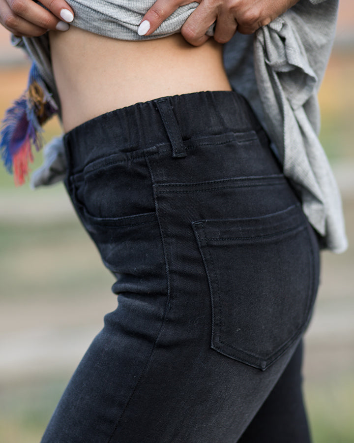 Grace & Lace Classic Mid Rise Pull-On Jeggings (Black) - Babe Outfitters