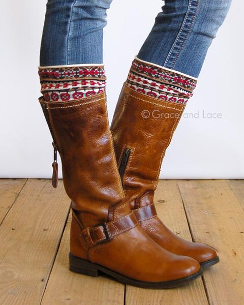 Grace & Lace Patterned Boot Cuffs - Babe Outfitters