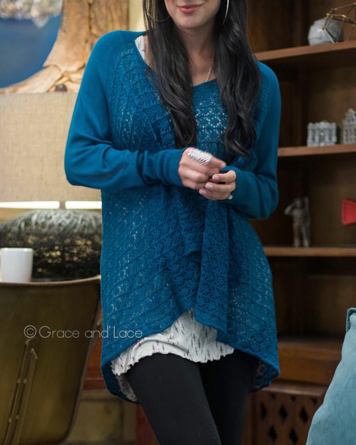 Grace & Lace Open Knit Light Weight Two Fit Knit Cardigan - Babe Outfitters