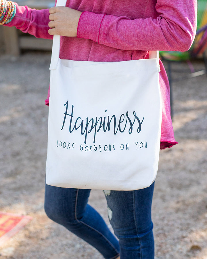 Grace & Lace Quote Tote (Happiness)