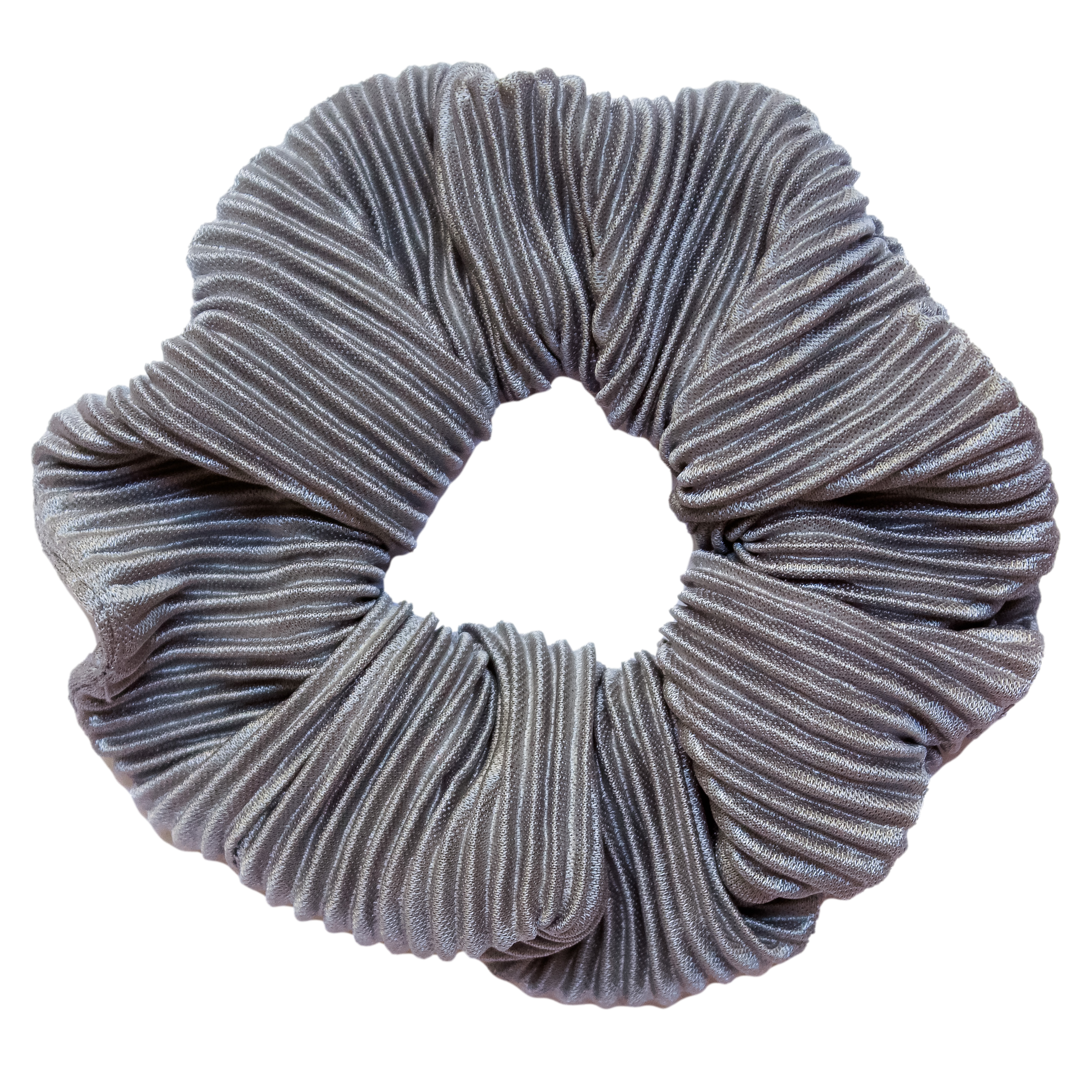 Priscilla Pleated Scrunchie in Grey