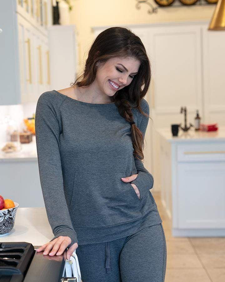 Grace & Lace Jammies Kangaroo Pullover (Charcoal)