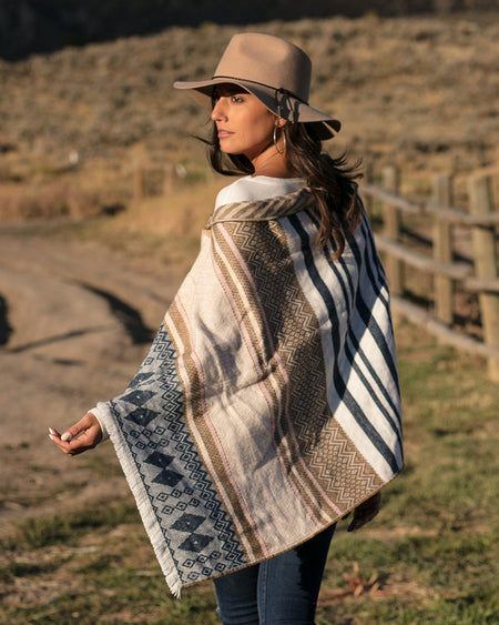 Grace & Lace Reversible Button Scarf/Poncho