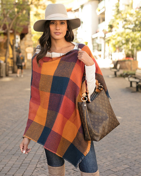 Grace & Lace Reversible Button Scarf/Poncho
