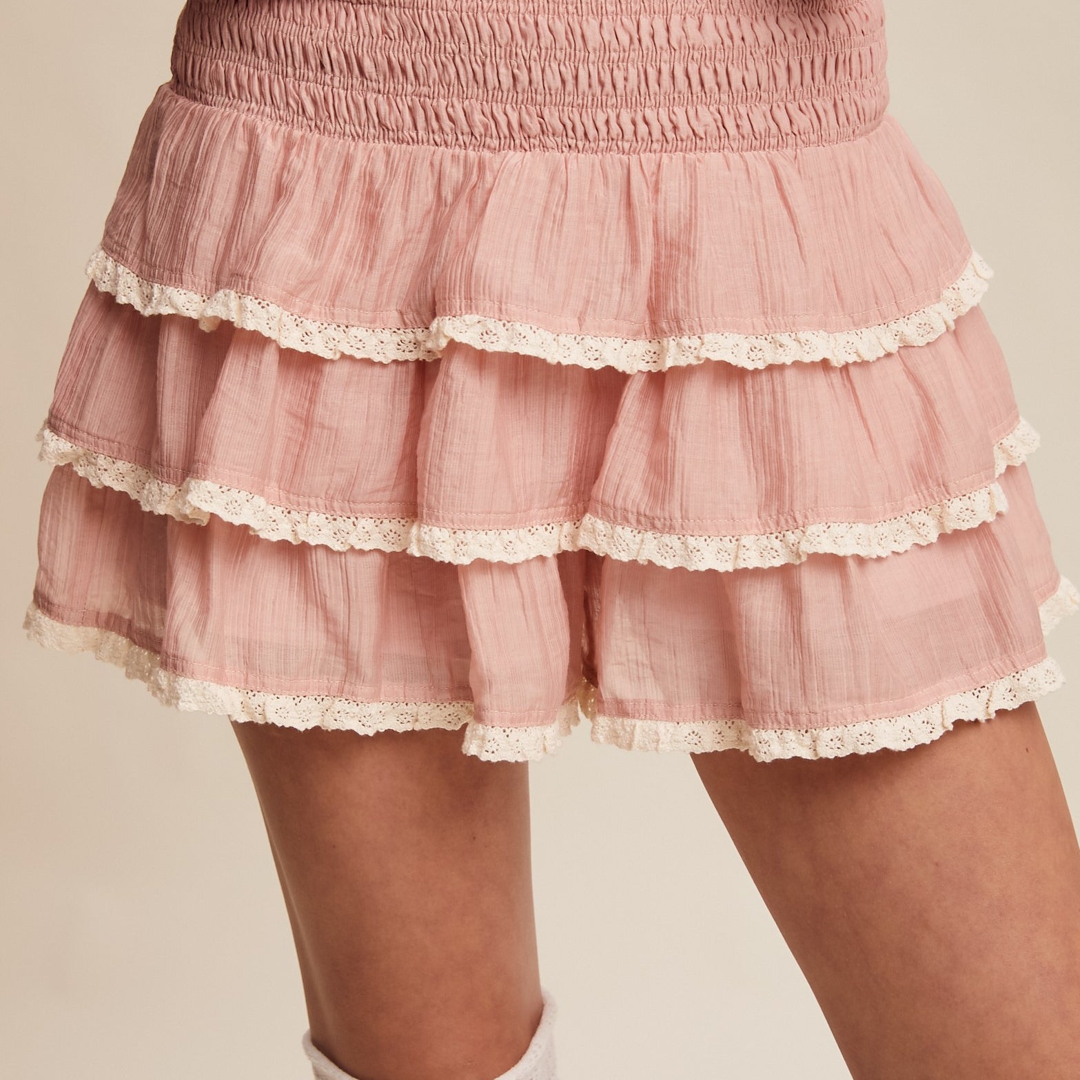 Lullaby Lace Skort in Blush