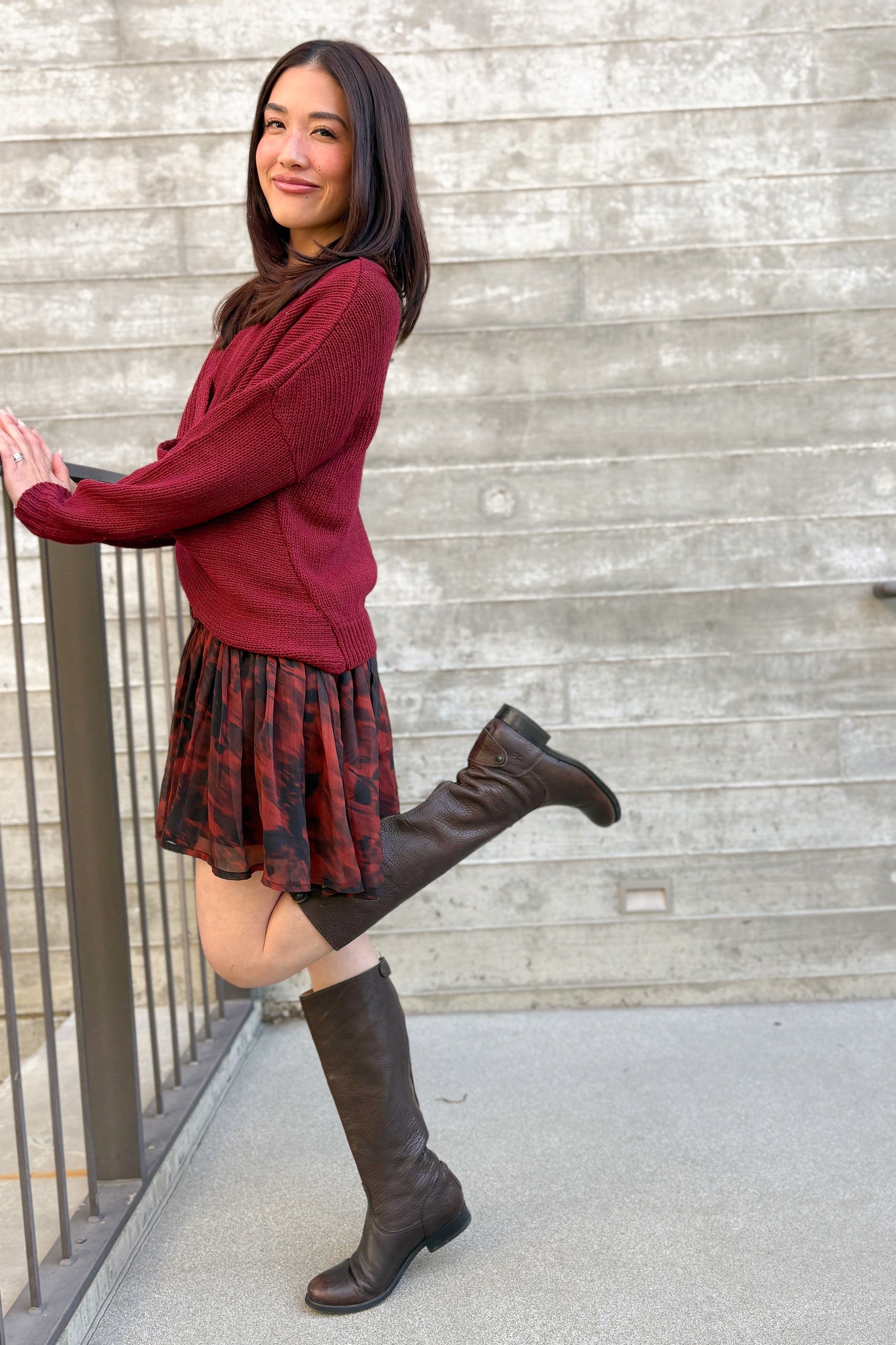 Whisper Knit Sweater in Burgundy