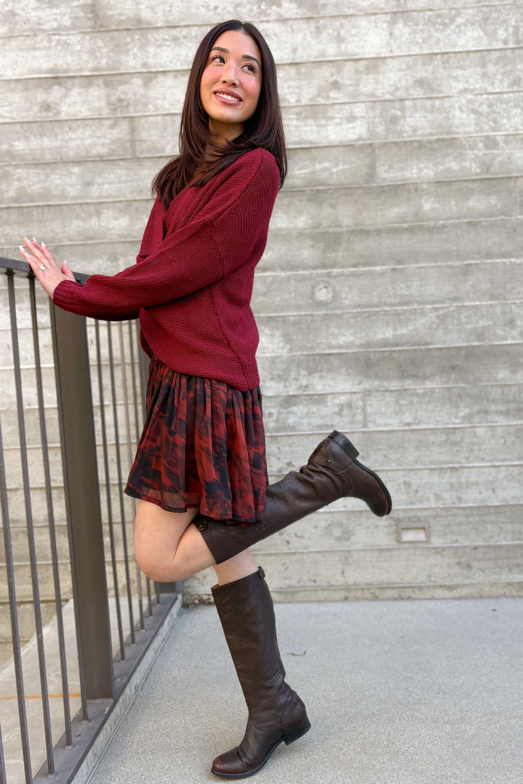 Whisper Knit Sweater in Burgundy