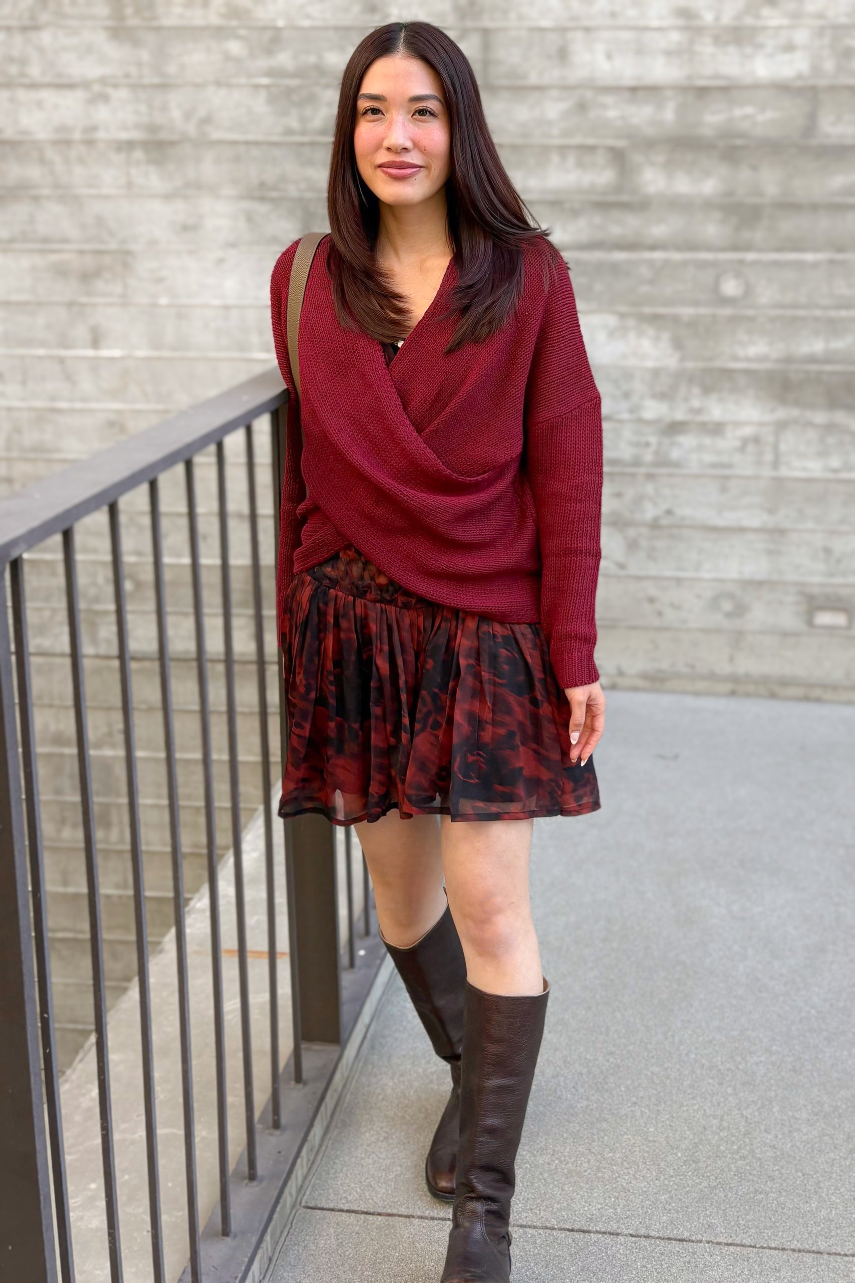 Whisper Knit Sweater in Burgundy