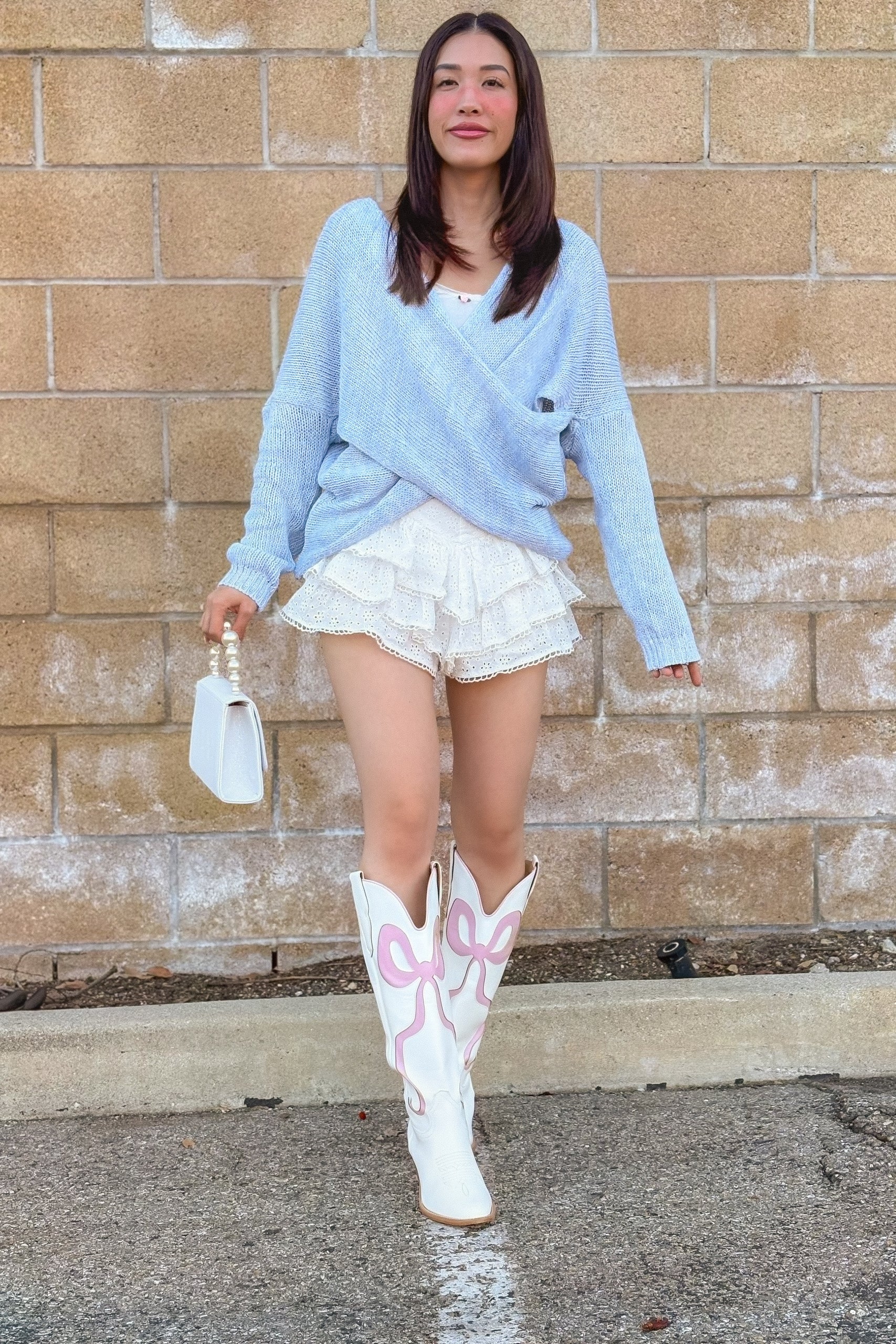 Whisper Knit Sweater in Powder Blue