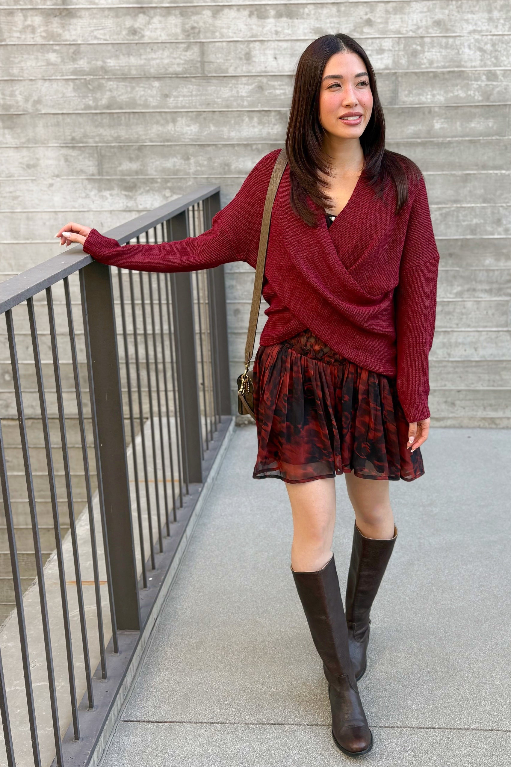 Whisper Knit Sweater in Burgundy