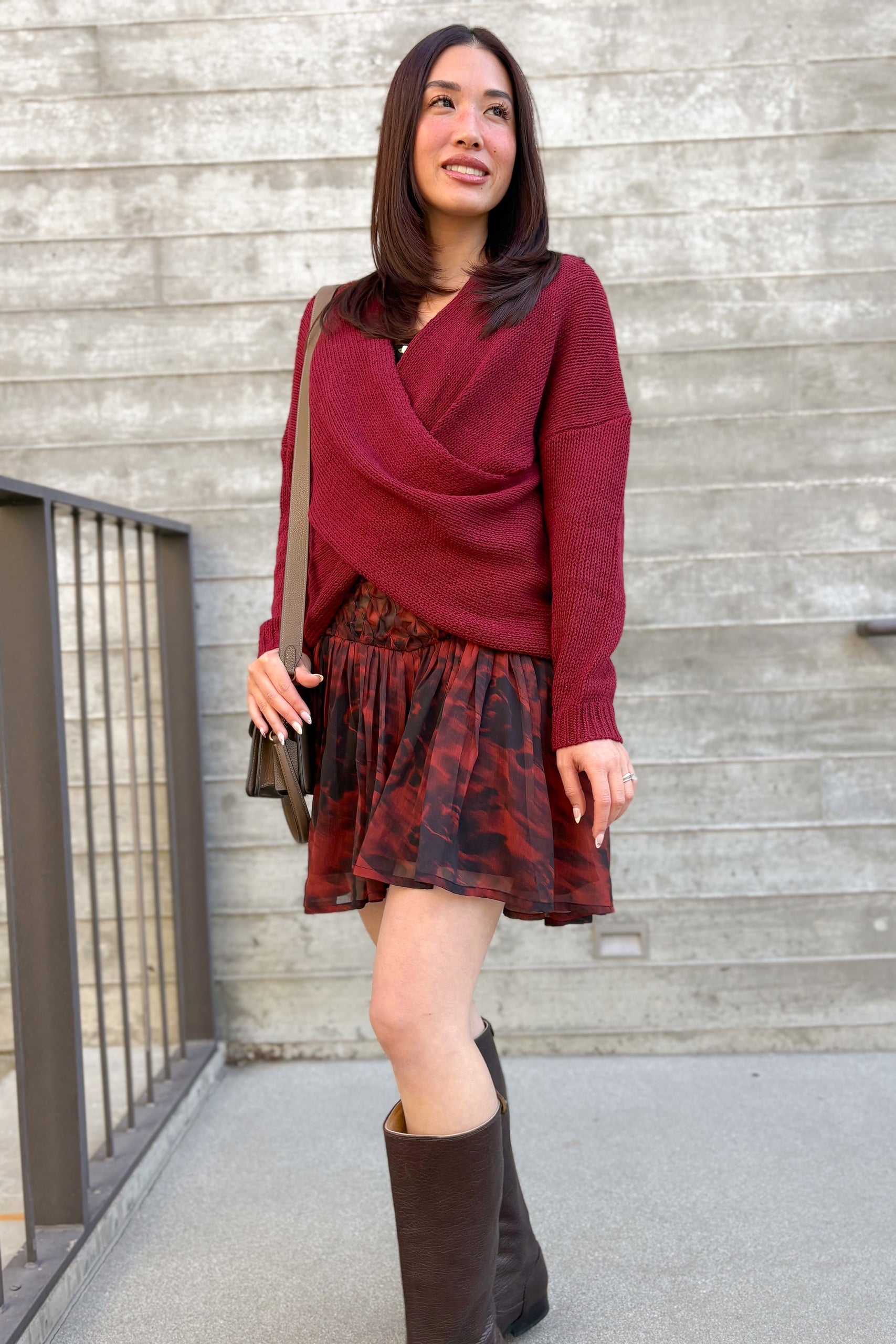 Whisper Knit Sweater in Burgundy