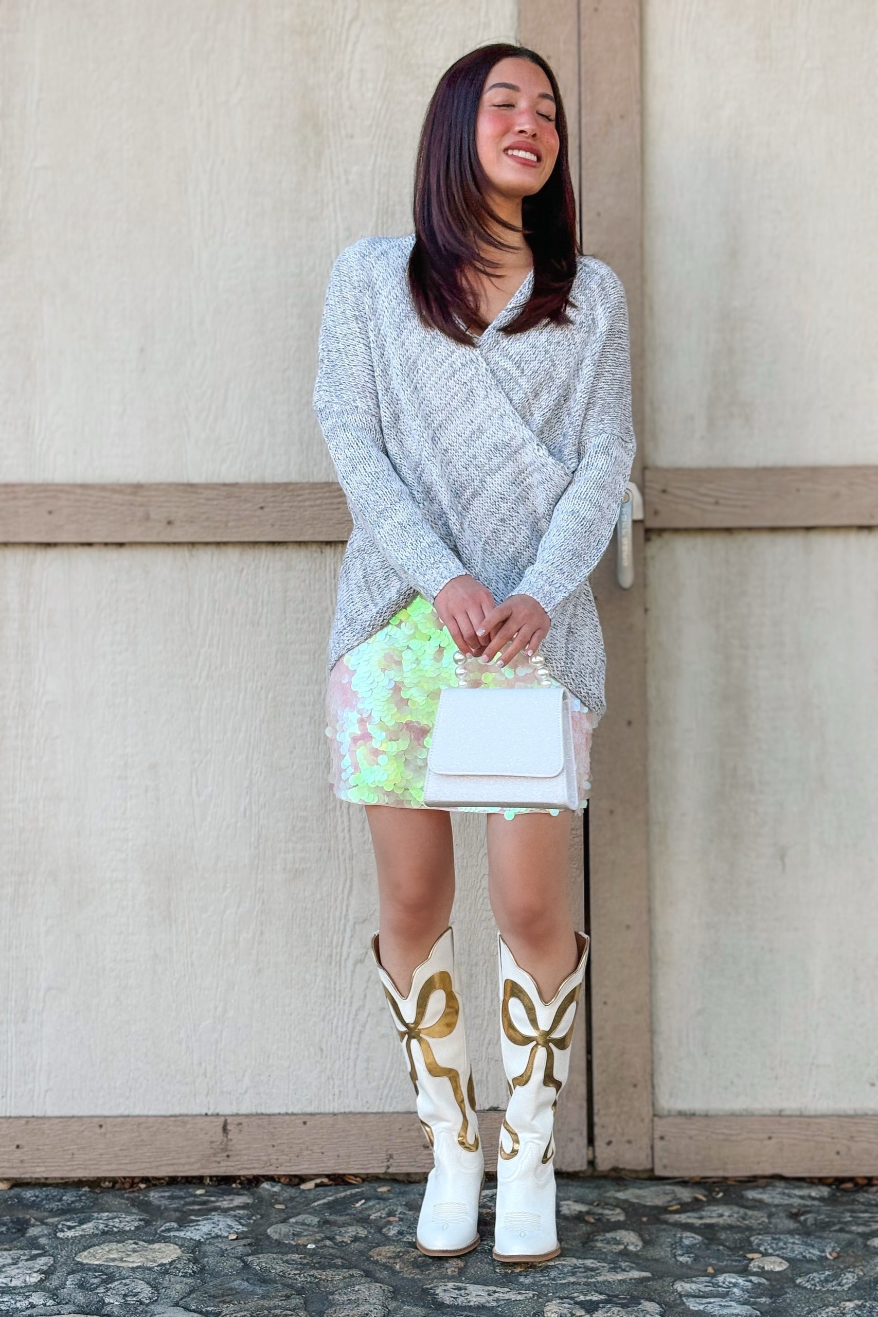 Whisper Knit Sweater in Gray