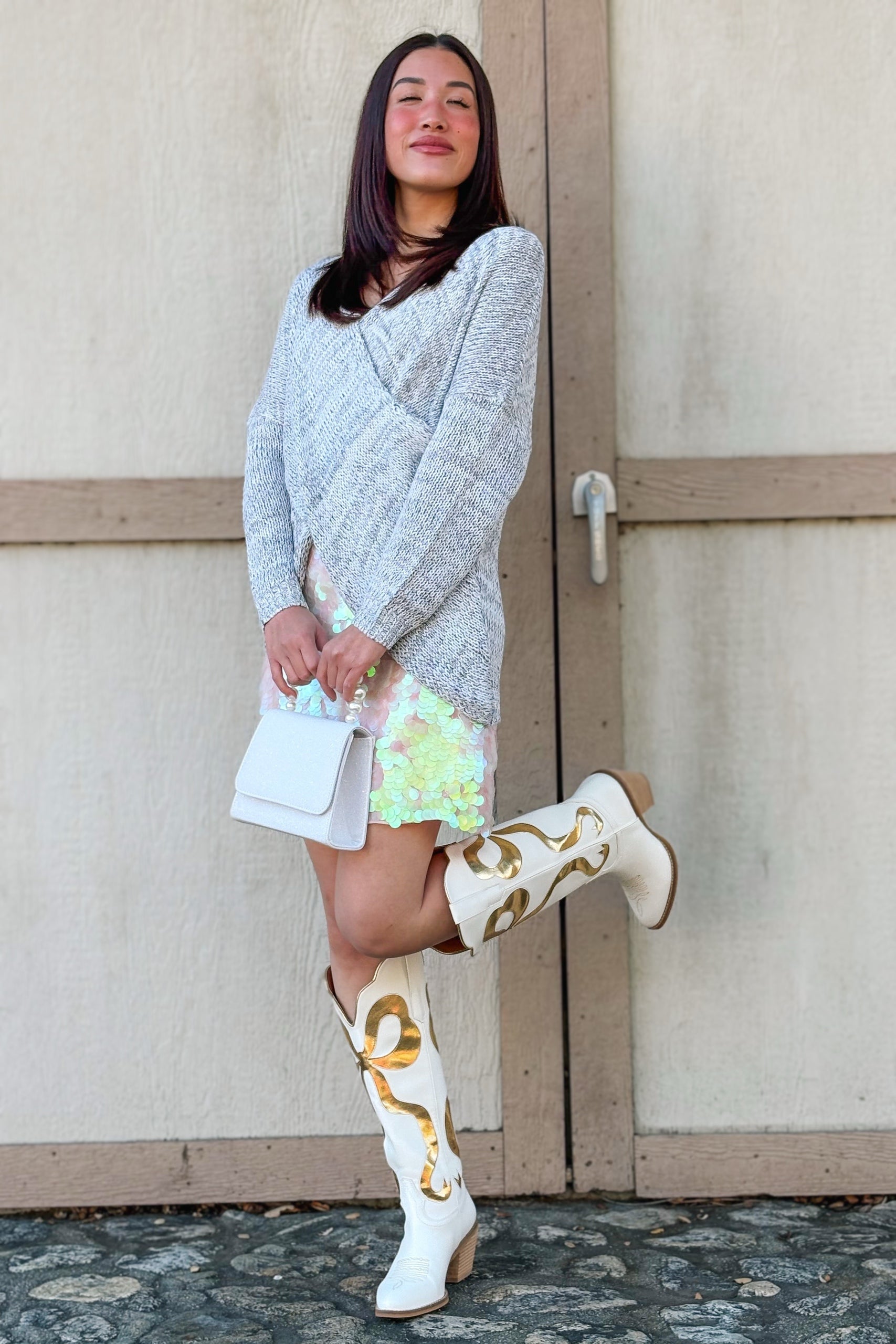 Whisper Knit Sweater in Gray