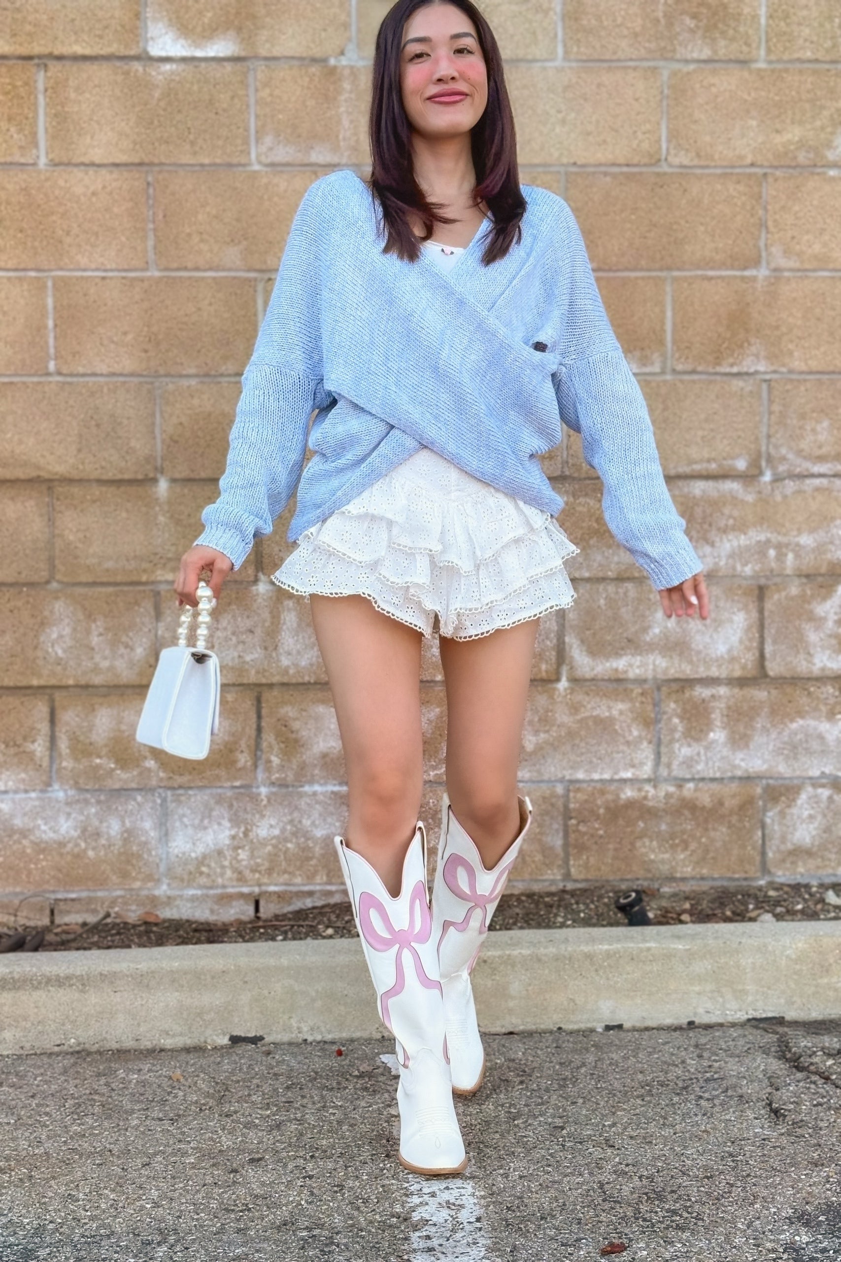 Whisper Knit Sweater in Powder Blue