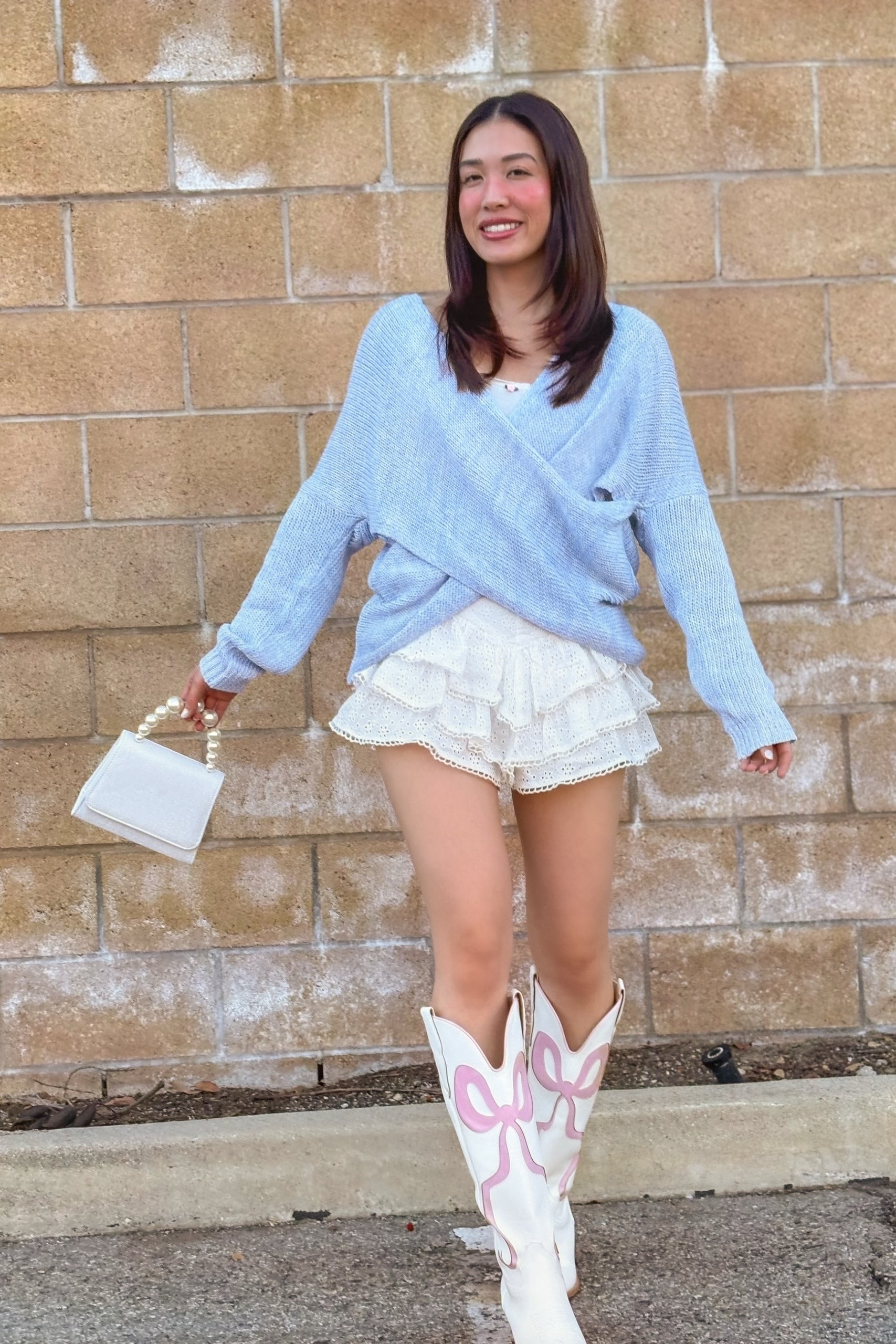 Whisper Knit Sweater in Powder Blue