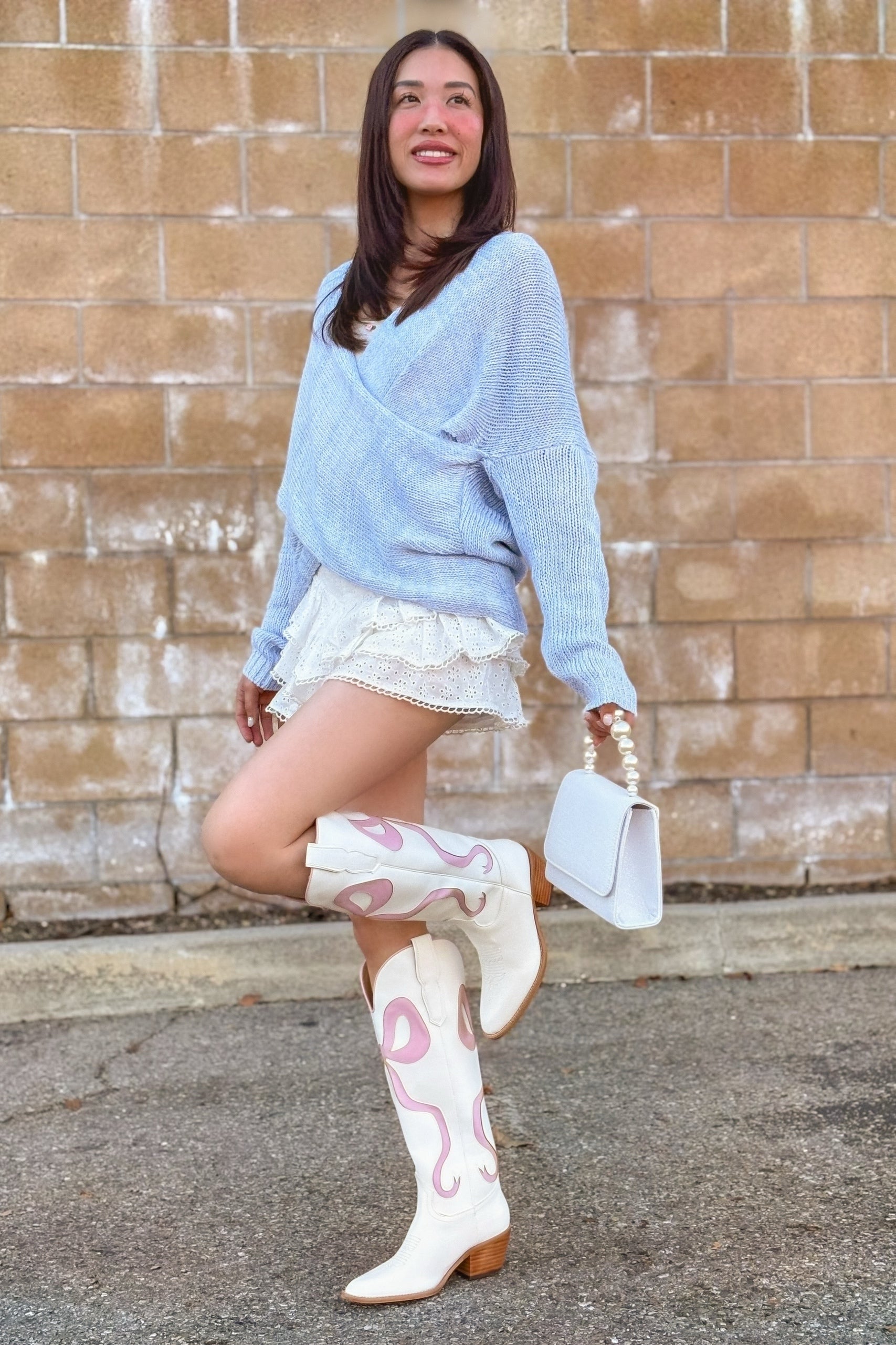 Whisper Knit Sweater in Powder Blue