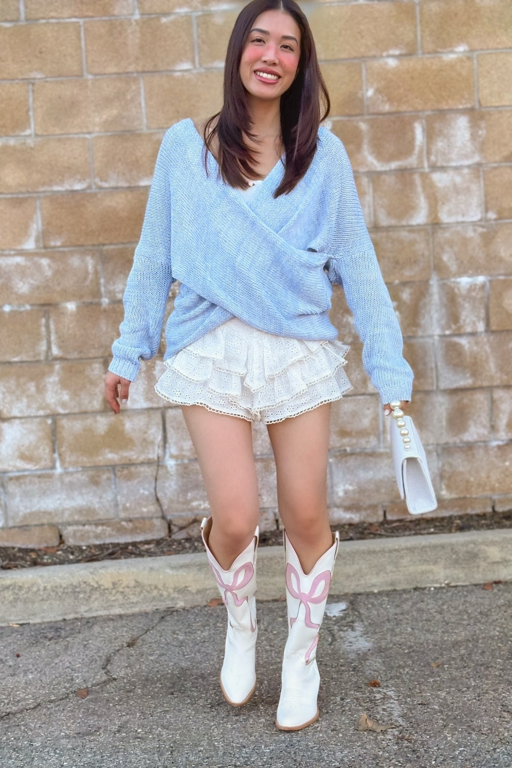 Whisper Knit Sweater in Powder Blue