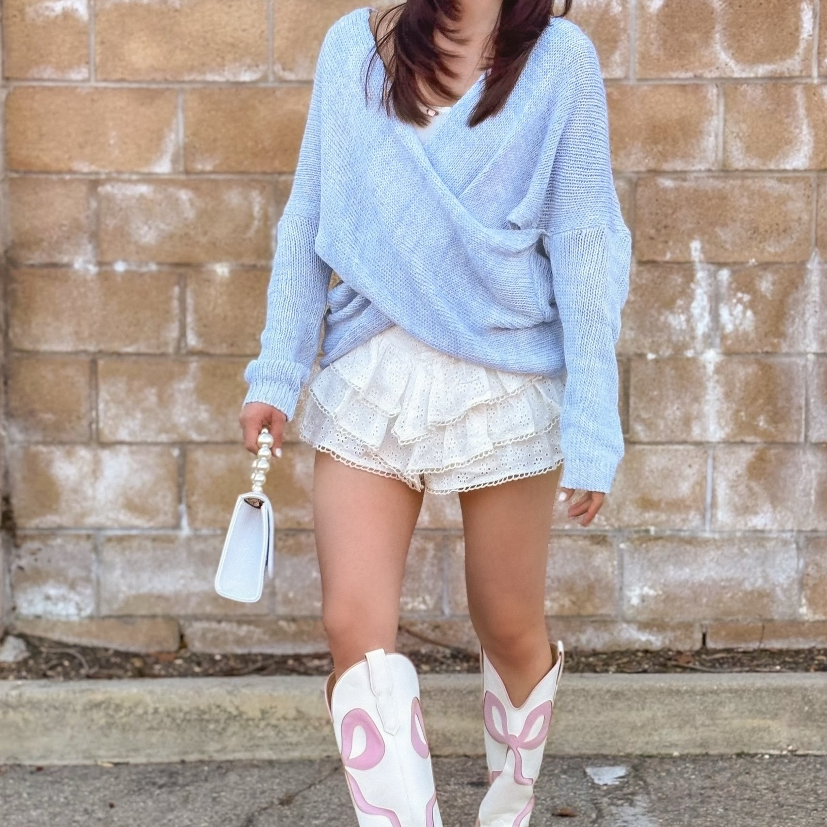 Whisper Knit Sweater in Powder Blue