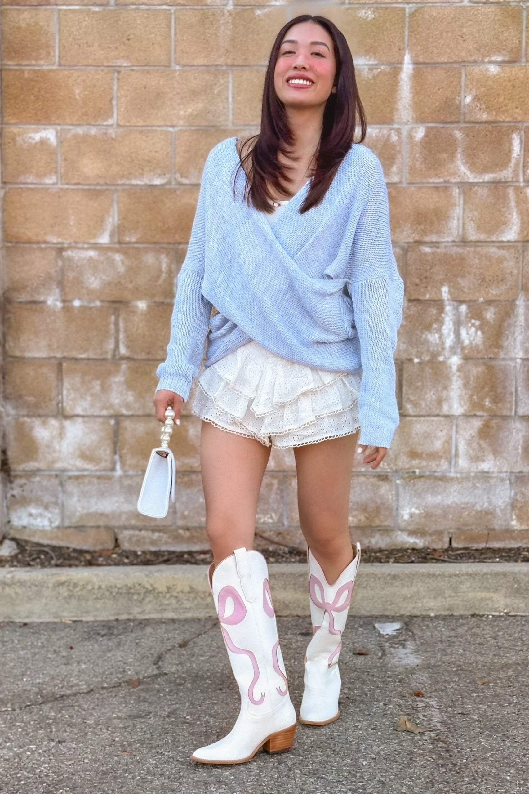 Whisper Knit Sweater in Powder Blue