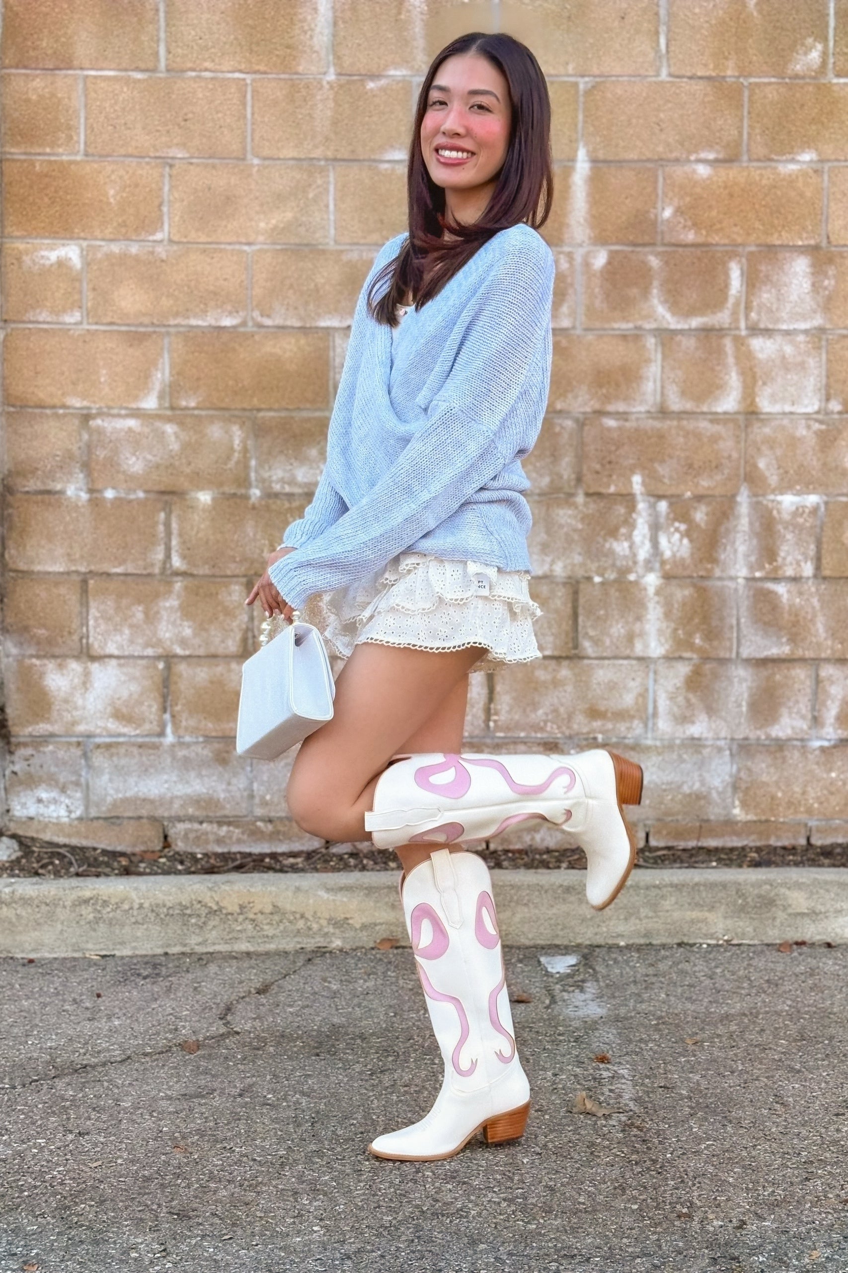 Whisper Knit Sweater in Powder Blue