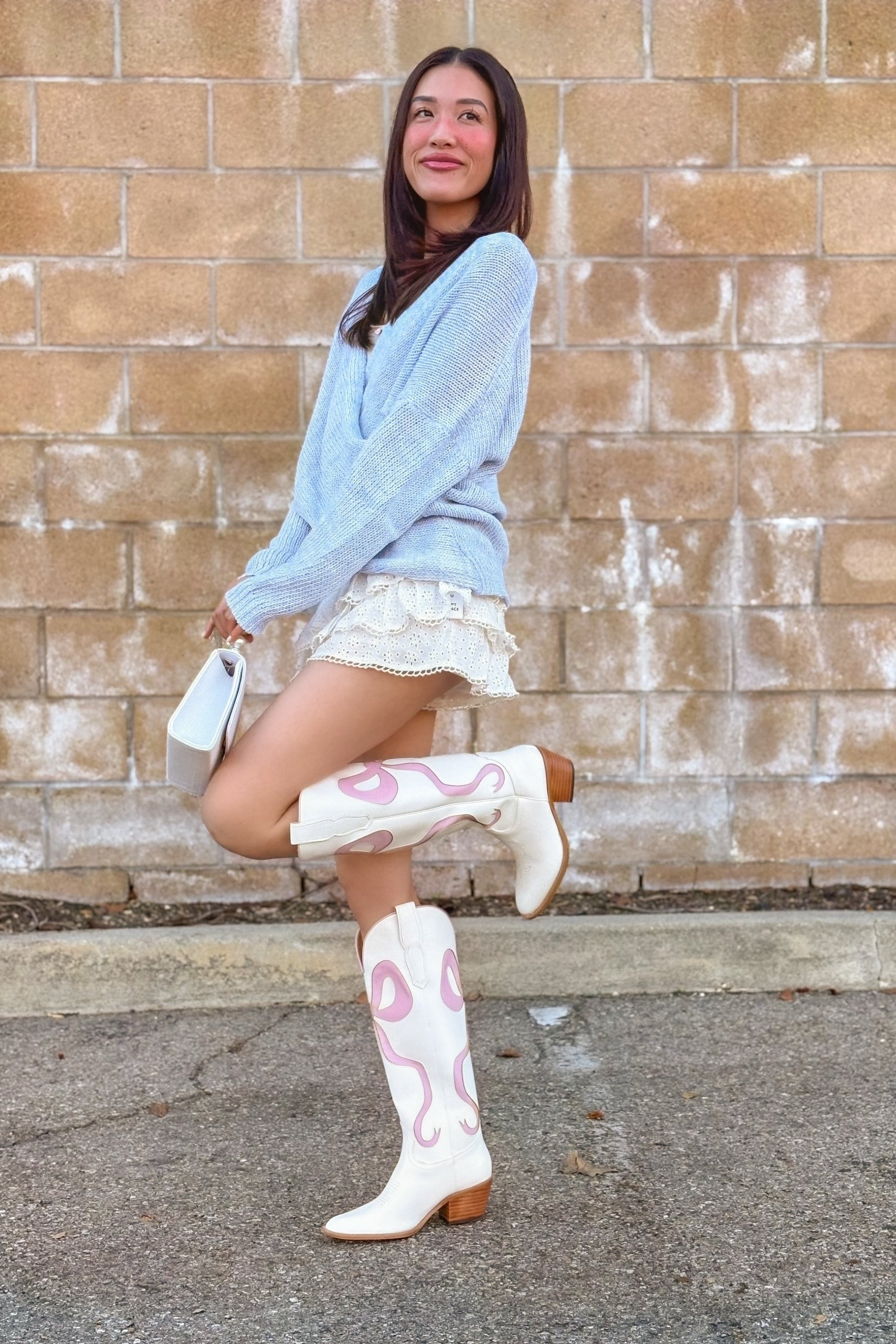 Whisper Knit Sweater in Powder Blue