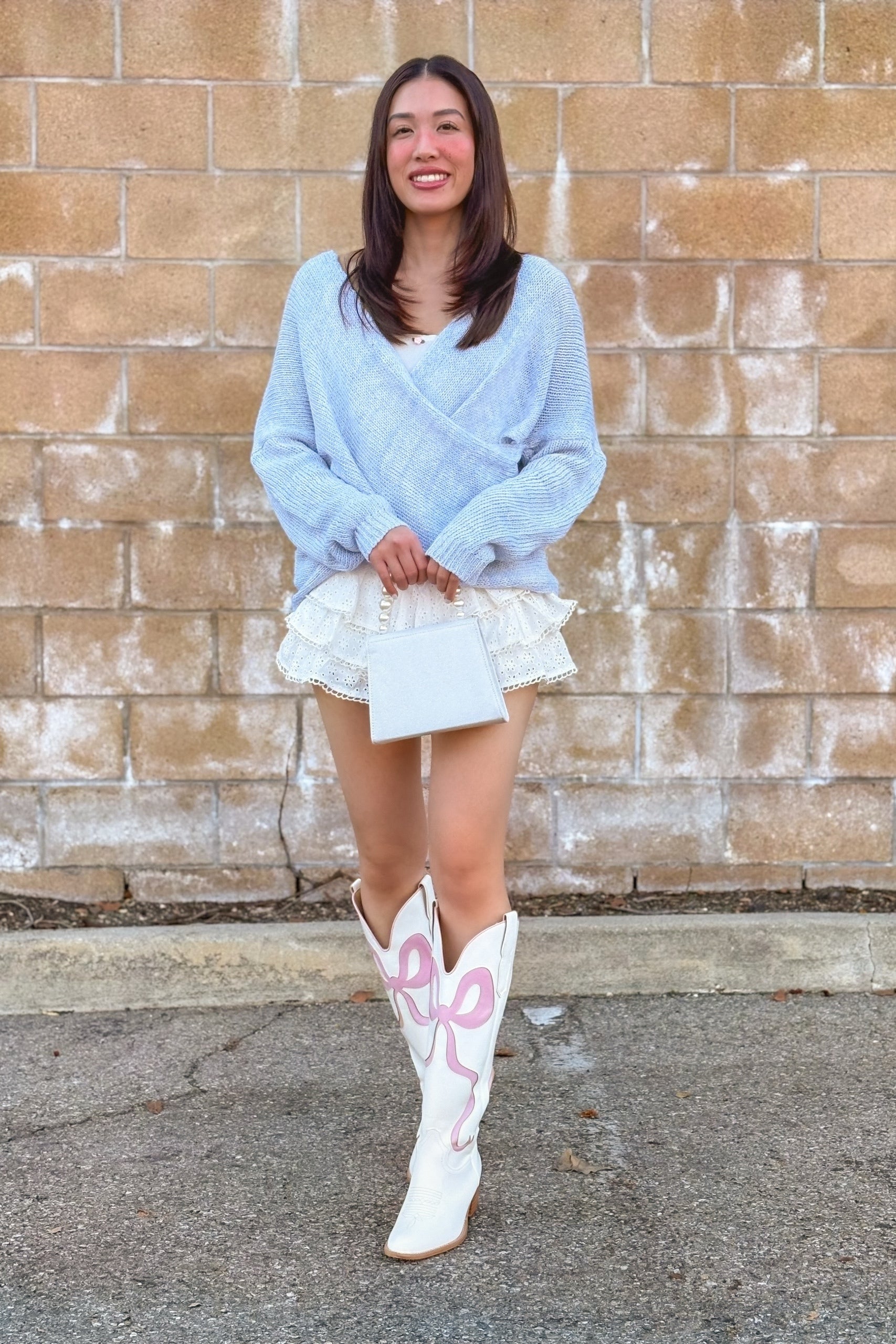 Whisper Knit Sweater in Powder Blue