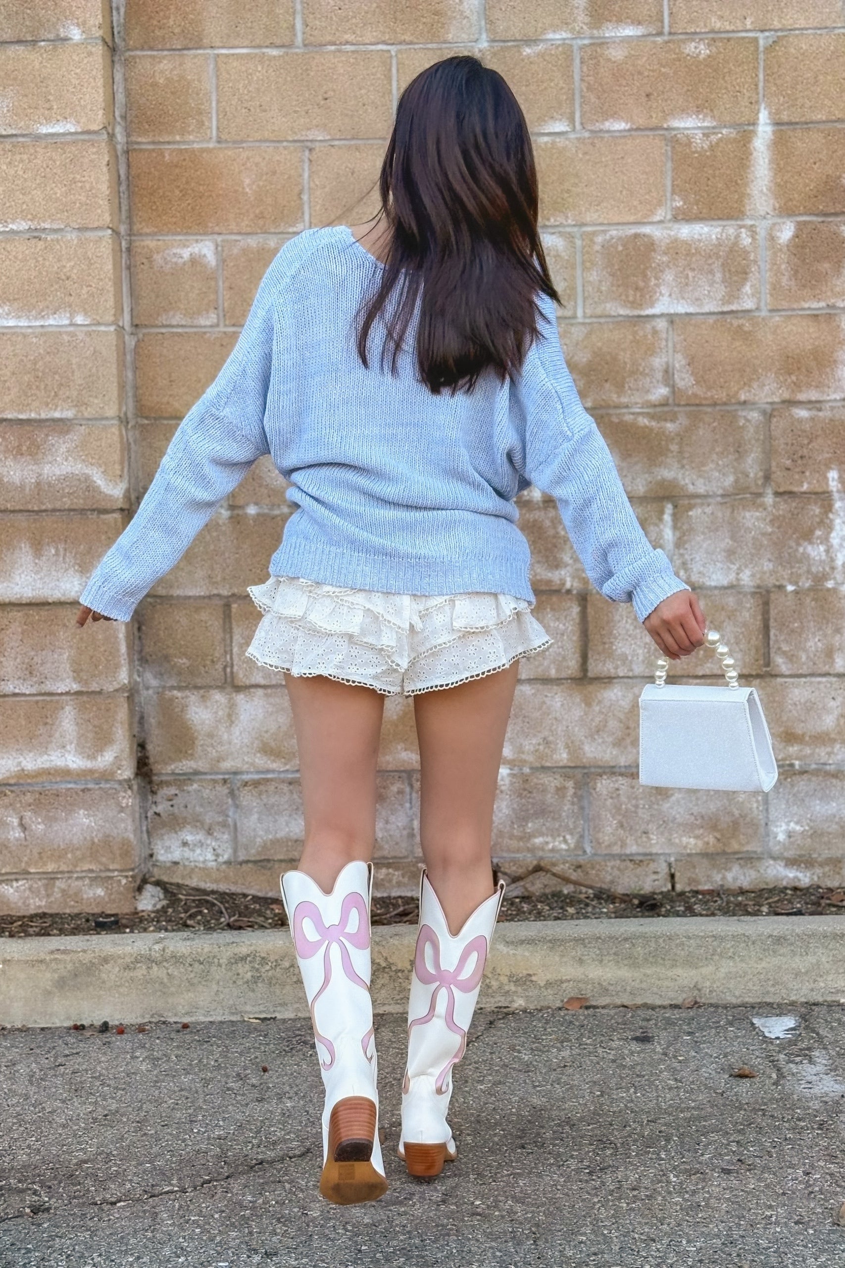 Whisper Knit Sweater in Powder Blue