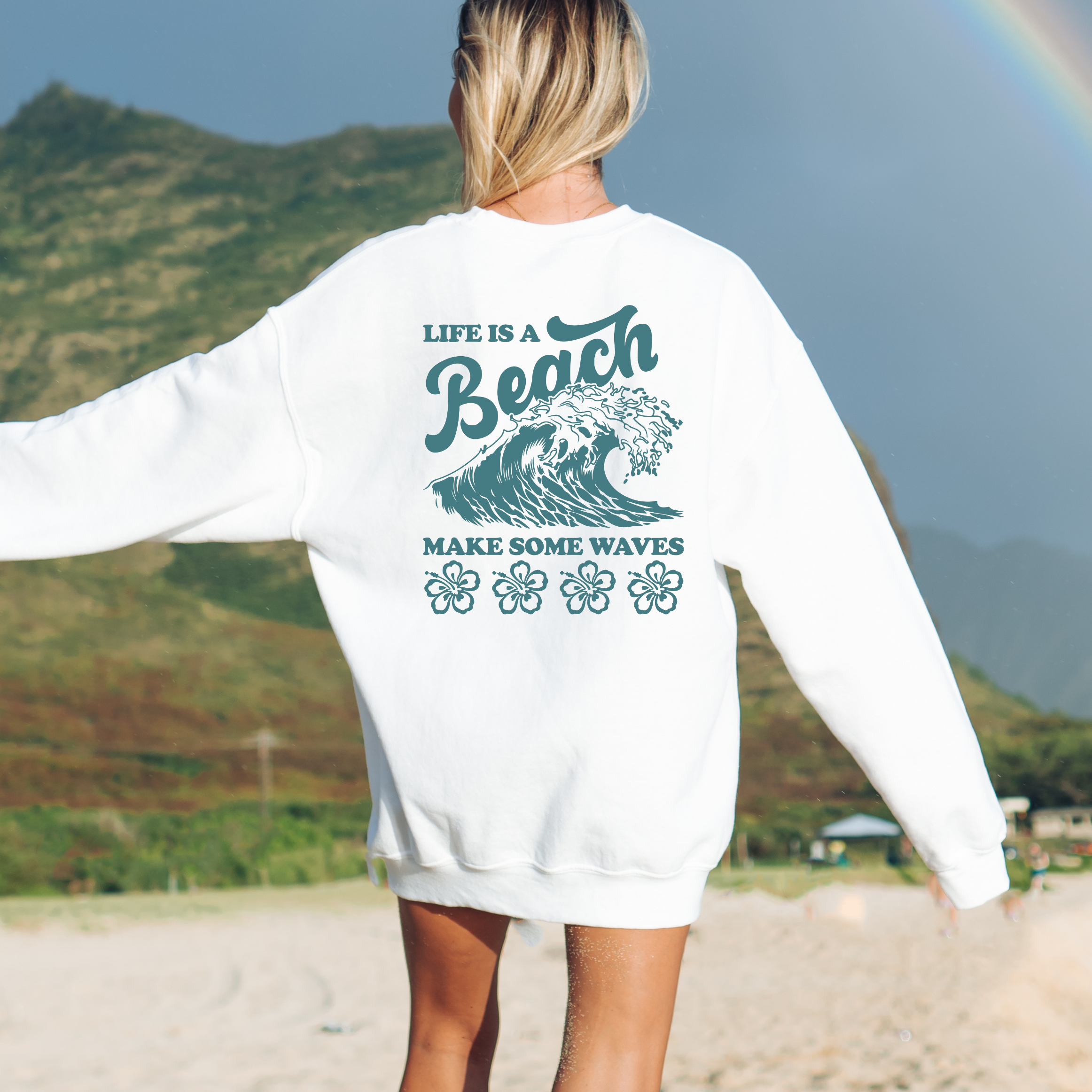 Life's a Beach Make Some Waves Crewneck