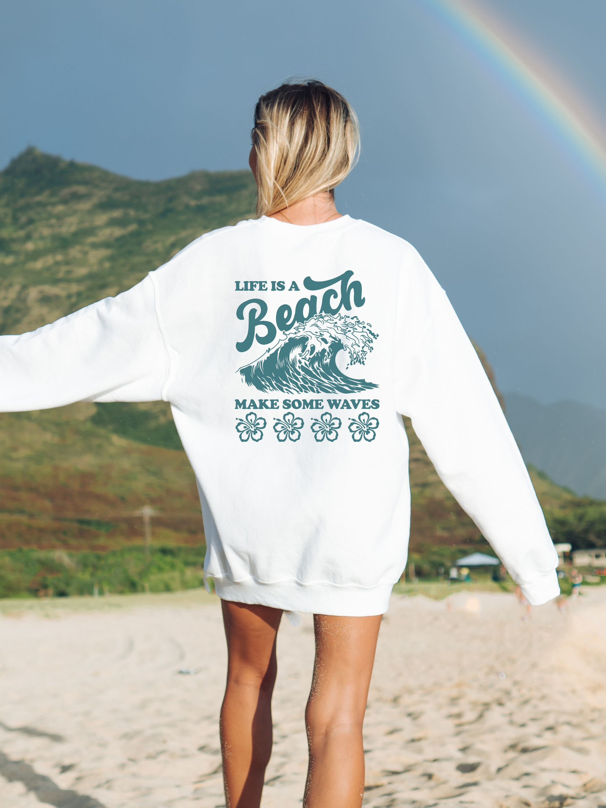 Life's a Beach Make Some Waves Crewneck