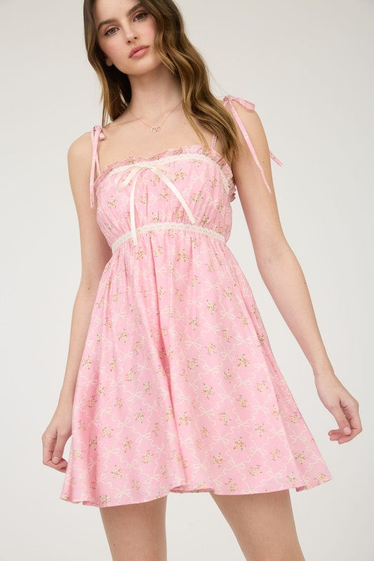 Blossom Bow Mini Dress