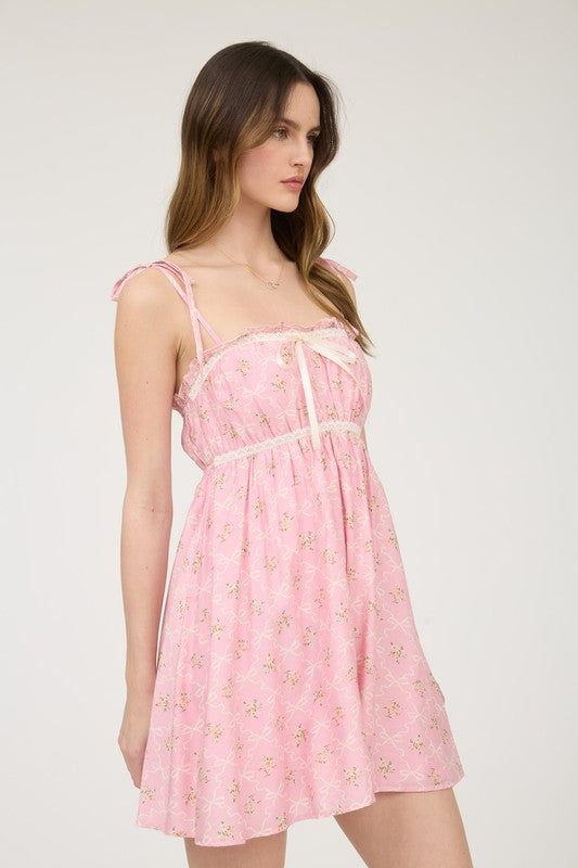 Blossom Bow Mini Dress