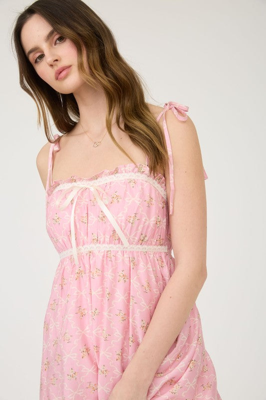 Blossom Bow Mini Dress