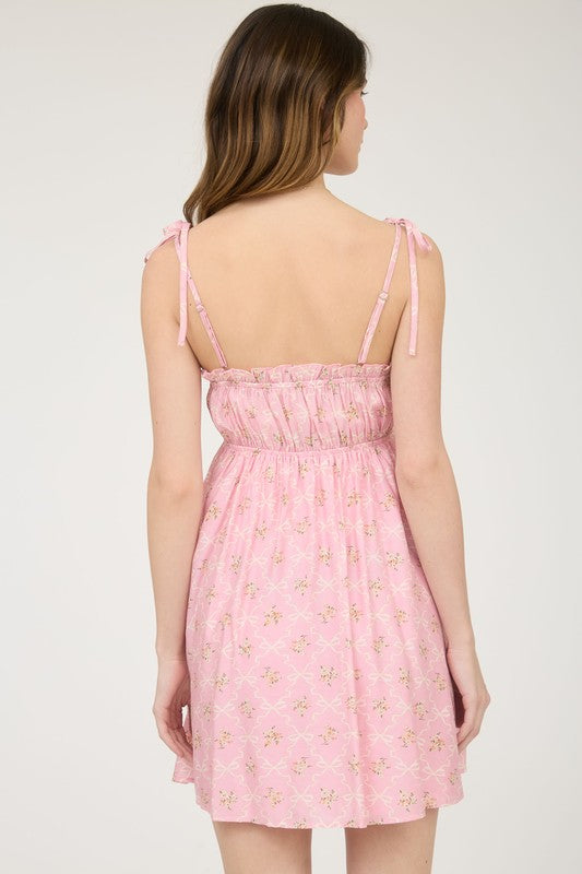 Blossom Bow Mini Dress