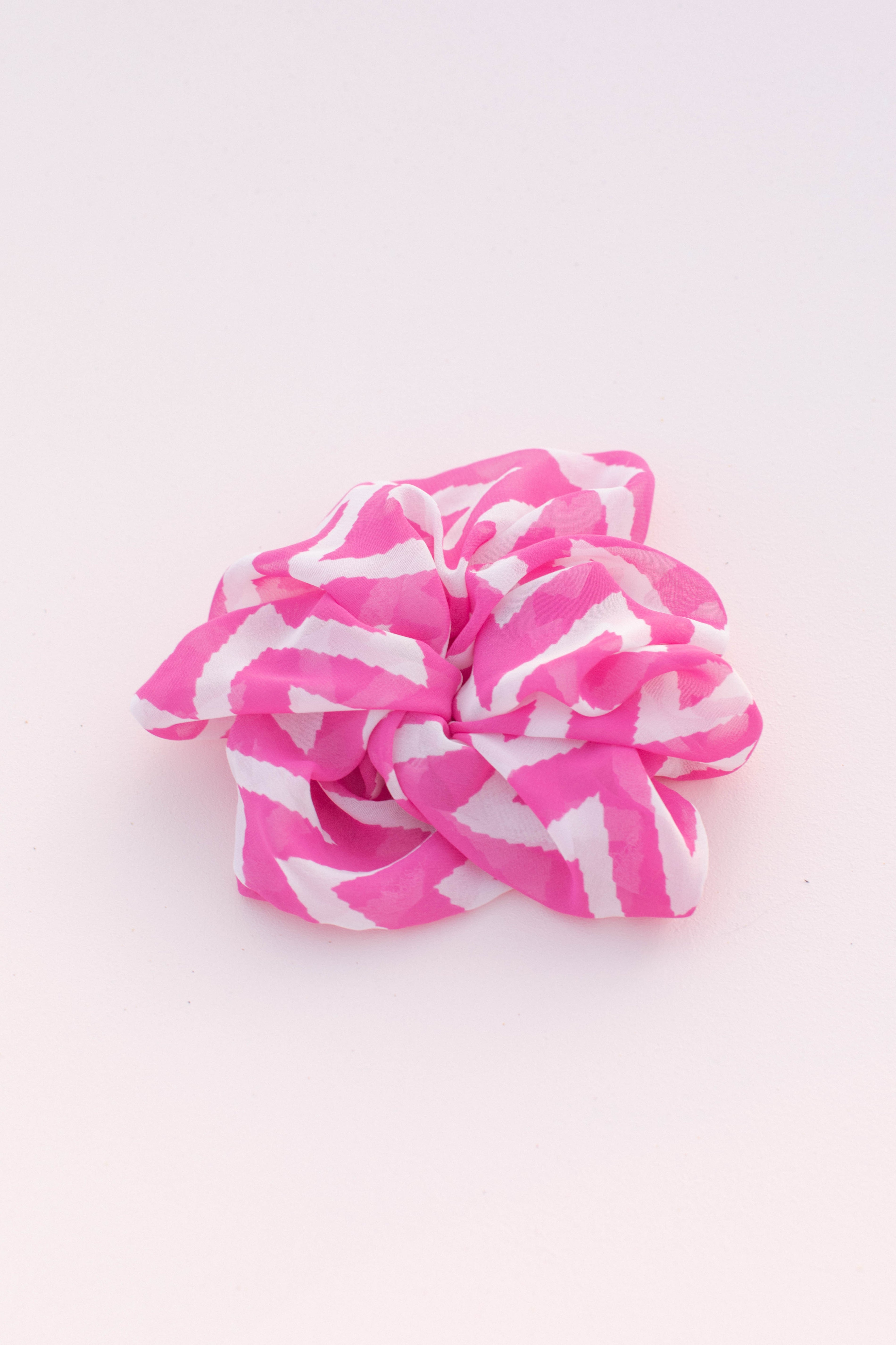 Pink Party Chiffon Scrunchie