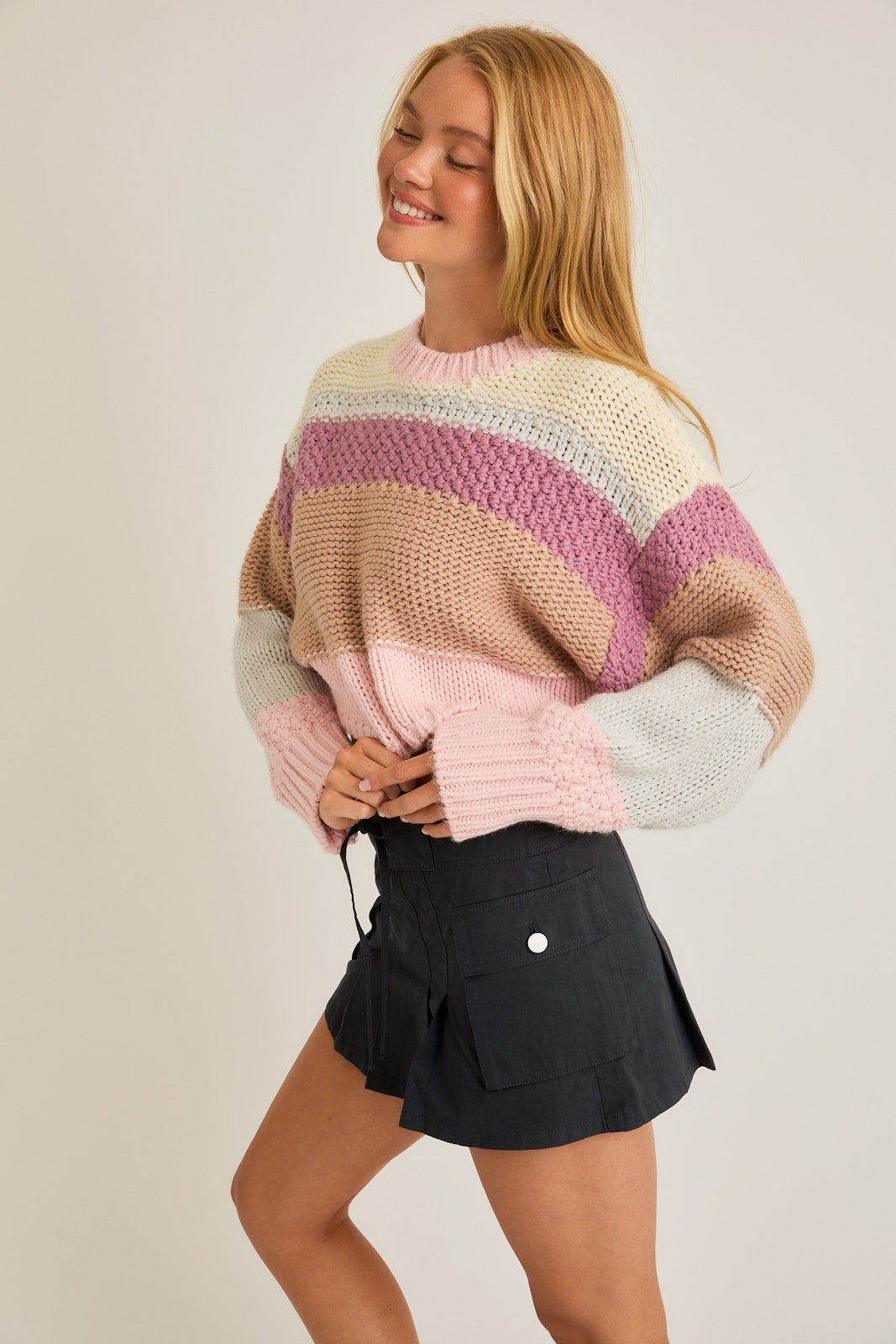 Whipped Cloud Sweater in Strawberry Swirl