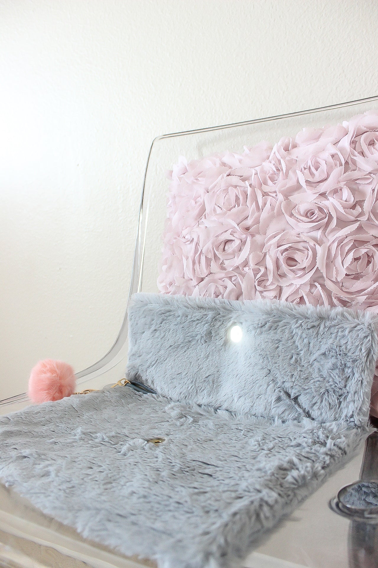 Furry Pom Pom Clutch - Babe Outfitters