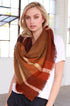 Autumn Feelings Blanket Scarf (Rust & Orange Color Block) - Babe Outfitters
